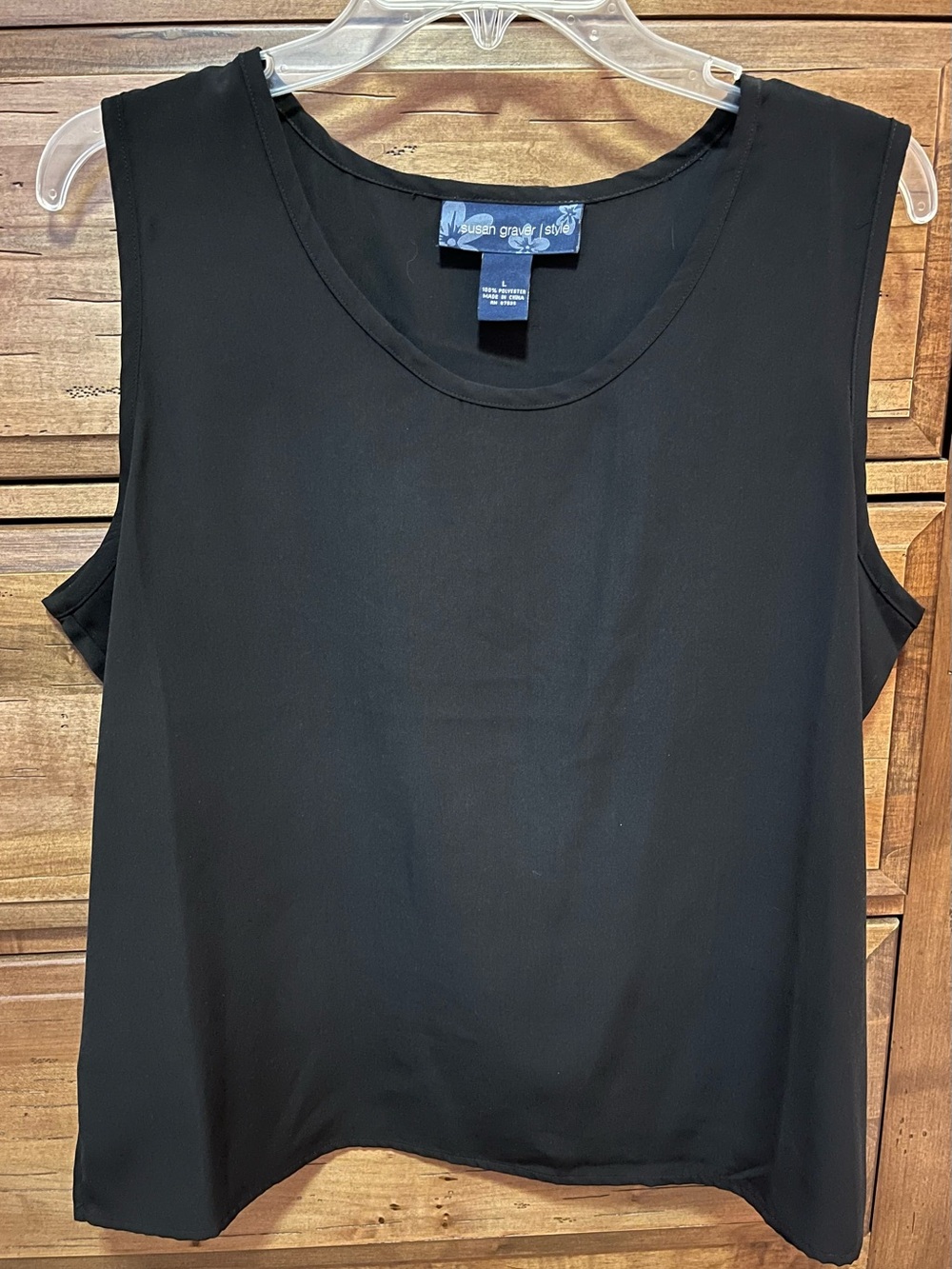 Susan Graver Black Sleeveless Tank Top